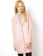 Asos Fluffy Cocoon Coat - Light Pink $79.98