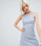 Daisy Street Cami Dress In Gingham Check - Blue