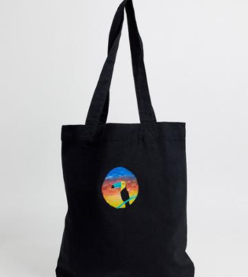 We Are Hairy People Organic Cotton Tote Bag With Hand Painted Toucan - Black