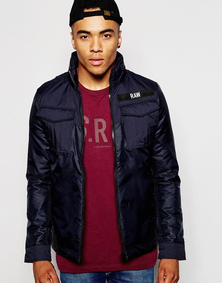 G-star Overshirt Jacket Daven Myrow Padded Nylon - Blue