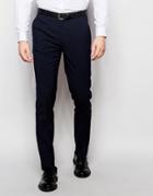 Asos Slim Suit Pants With Stretch In Navy - Navy