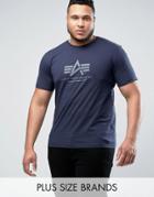 Alpha Industries Plus Logo T-shirt Regular Fit In Navy - Navy