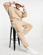 Asos Design Super Oversized Sweatpants With Piping In Beige - Part Of A Set-neutral