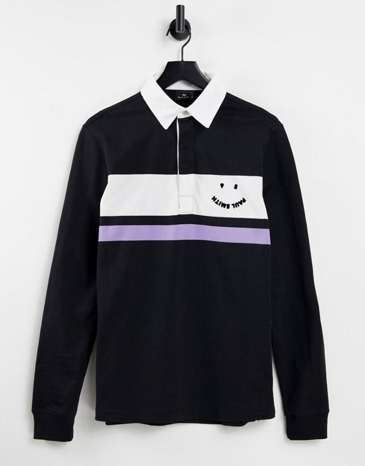 Ps Paul Smith Happy Rugby Top In Black