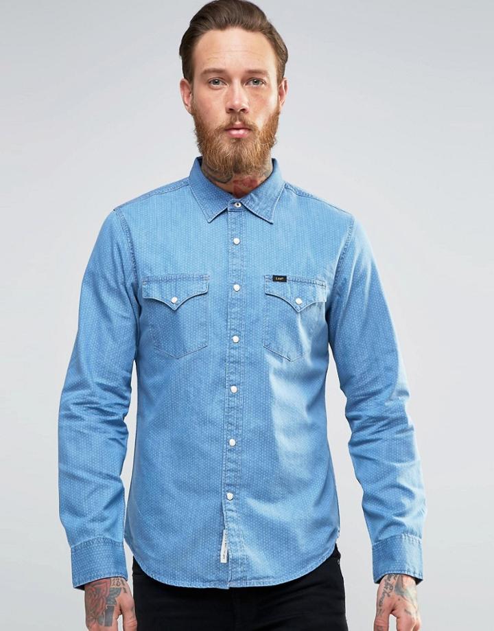 Lee Slim Denim Western Shirt - Snorkel Blue