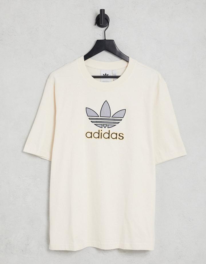 Adidas Originals 4d Cushion Logo T-shirt In Wonder White