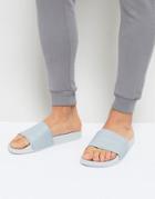 Adidas Originals Adilette Slider Flip Flops In Silver By9906 - Silver