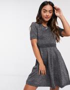 Superdry Riley Fit & Flare Knitted Dress In Gray-grey