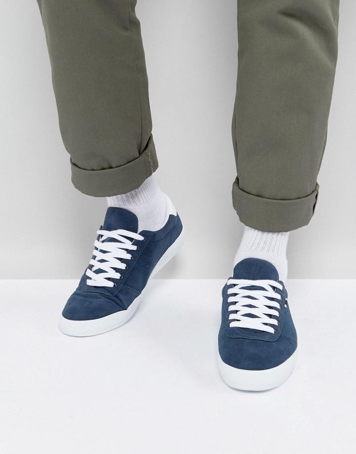 Pull & Bear Perforated Sneakers In Navy - Blue
