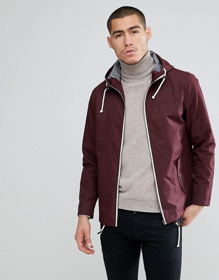 Brave Soul Contrast Zip Jacket - Red