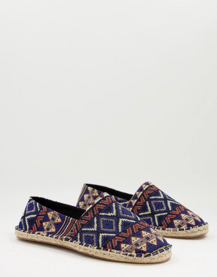 Asos Design Espadrilles In Aztec-multi
