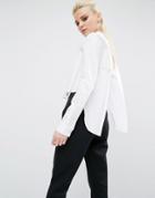 Kendall + Kylie Open Back Shirt - White