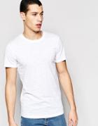Selected Homme Longline Short Sleeve Crew Neck T-shirt - White