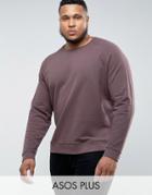 Asos Plus Sweatshirt In Brown - Brown