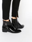 Vero Moda Quilted Patent Ankle Boots - Black