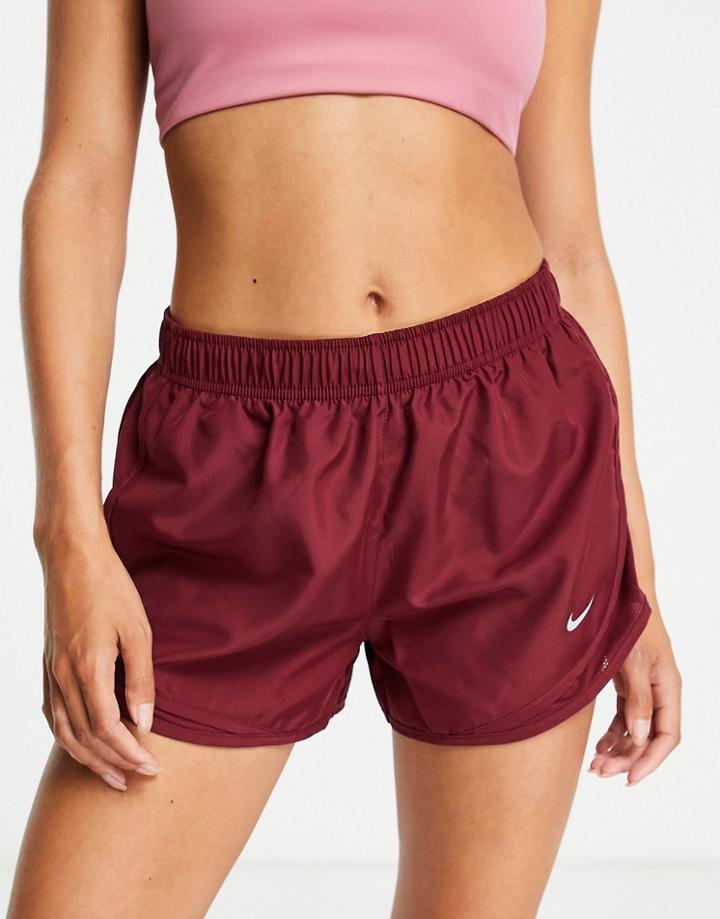 Nike Running Tempo Shorts In Burgundy-red