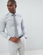 Michael Kors Slim Fit Smart Shirt In Silver Mini Houndstooth Print