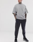 Asos Design Tapered Sweatpants With Pleats In Charcoal-gray