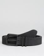 Asos Smart Suede Belt With Coated Keepers - Black