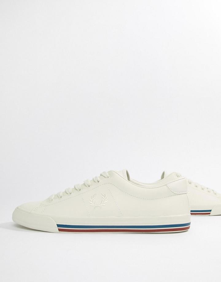 Fred Perry Underpsin Leather Sneakers In White - White