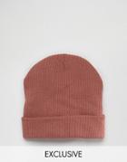 Reclaimed Vintage Oversized Beanie In Dusty Pink - Pink