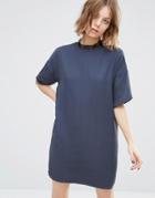 First & I Lace High Neck Shift Dress - India Ink