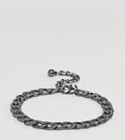 Designb Curb Chain Bracelet In Gunmetal Exclusive To Asos - Silver
