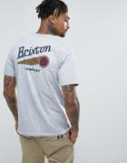 Brixton Maverick T-shirt With Back Print - Gray