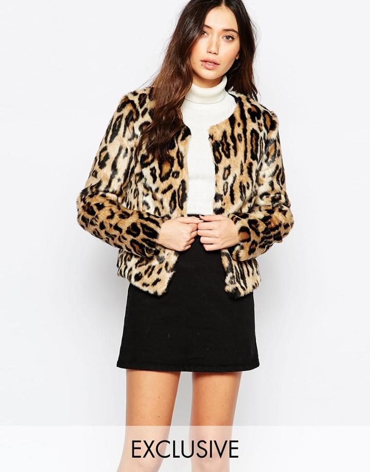 Helene Berman Cow Print Chubby Fur Coat - Animal