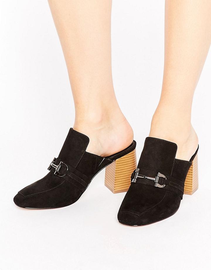 Asos Oma Loafer Heeled Mules - Black