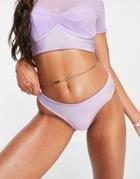 Public Desire High Leg Bandage Bikini Bottom In Lilac-purple