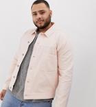 Asos Design Plus Denim Jacket In Pink