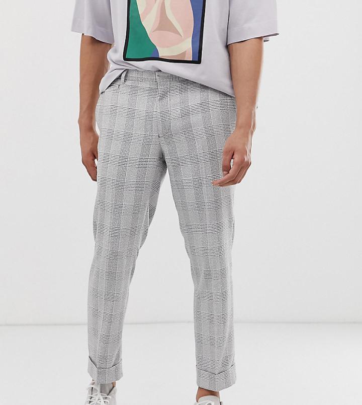 Noak Slim Fit Smart Pants In Gray Check