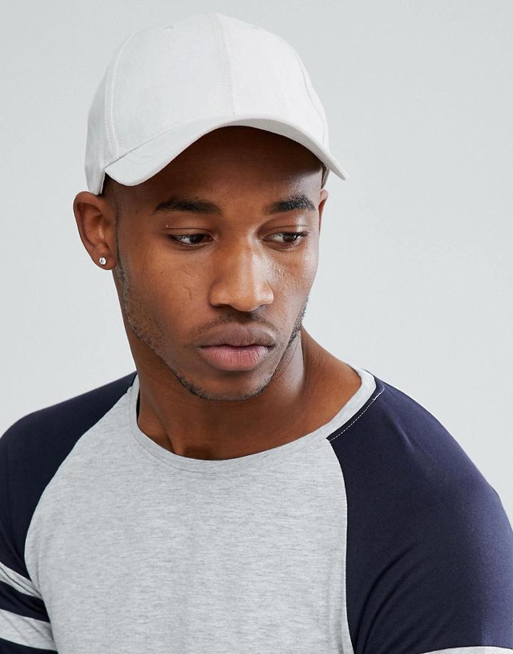 Only & Sons Faux Suede Baseball Cap - Gray