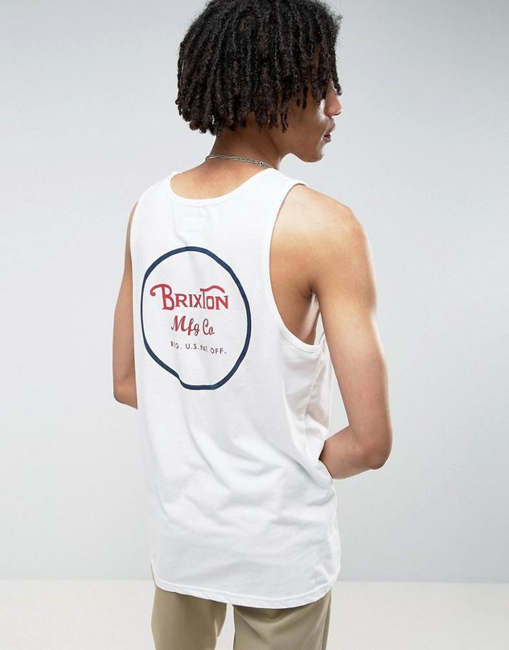 Brixton Tank With Back Logo - White