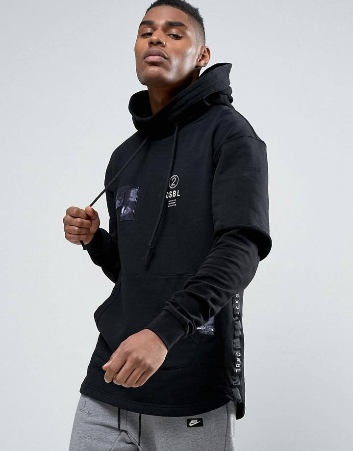 Cayler & Sons Layered Hoodie With Graphic Patches - Blue