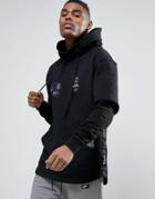Cayler & Sons Layered Hoodie With Graphic Patches - Blue