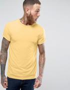 Asos T-shirt With Crew Neck - Yellow