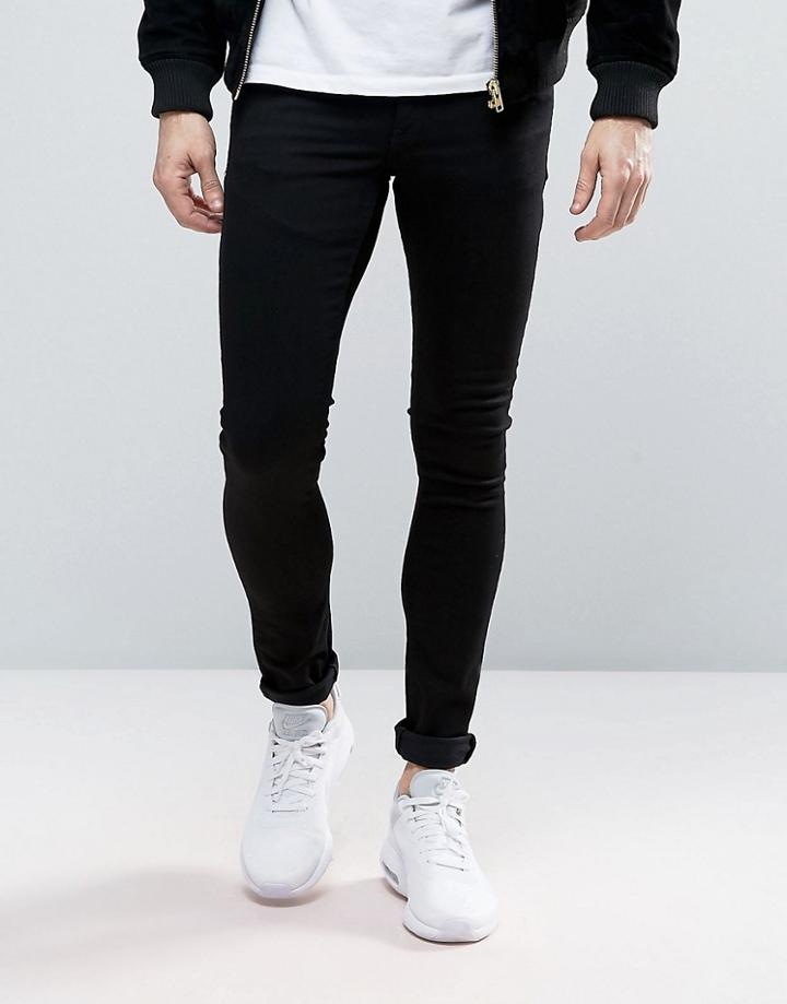 Asos Design Extreme Super Skinny Jeans In Black - Black