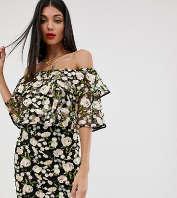 Dolly & Delicious Tall Allover Embroidered Layered Mini Dress-multi