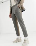 Asos Design Skinny Crop Suit Pants In Contrast Micro Check-beige