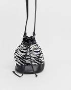 Sacred Hawk Tiger Print Clear Bucket Bag-black