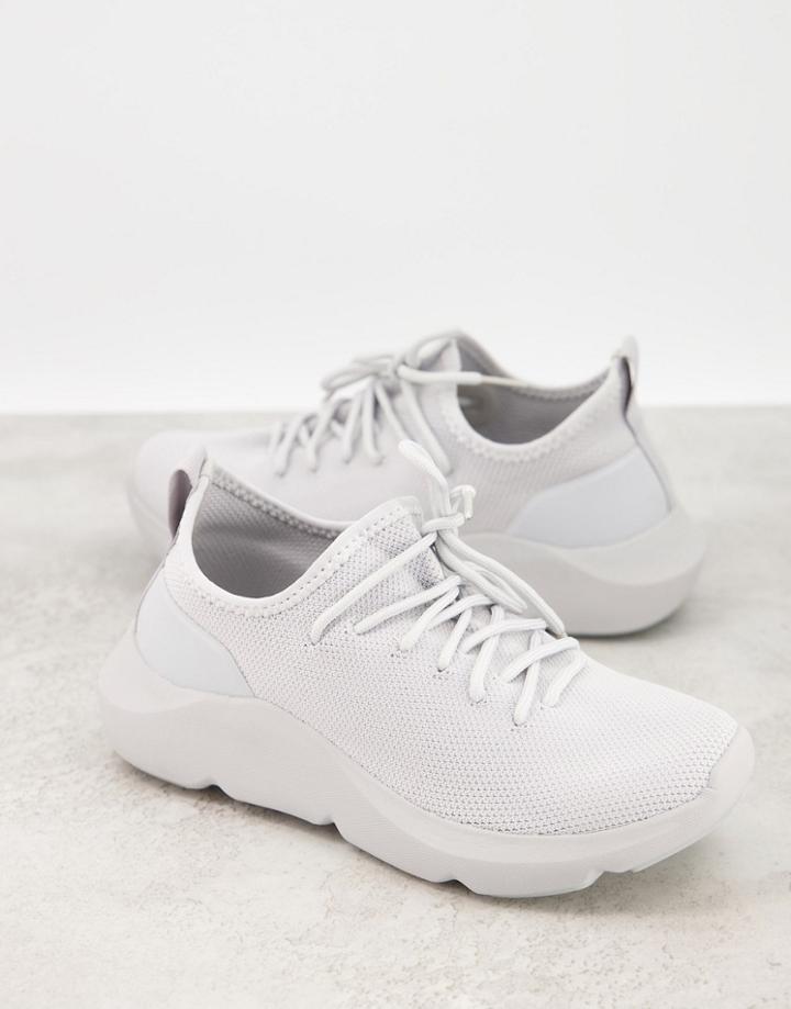 Asos Design Dewi Knit Sneakers In Gray-grey