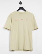River Island Japanese Printed Regular Fit T-shirt In Stone-neutral