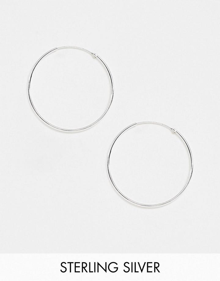 Kingsley Ryan 35mm Hoop Earrings In Sterling Silver