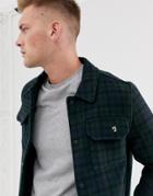 Farah Laurie Check Melton Wool Jacket In Navy