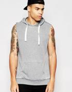 Another Influence Burn Out Cap Sleeve Muscle Fit Hoodie - Gray