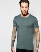 Asos Muscle T-shirt With Crew Neck In Light Green Marl - Urban Chic Marl