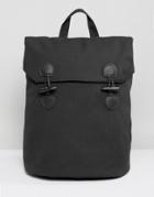 Asos Backpack In Canvas With Toggle Fastening - Black