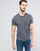 Celio T-shirt With Fine Stripe - Navy